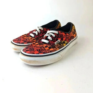 Vans Logo Flame Lace Up Sneakers 5.5